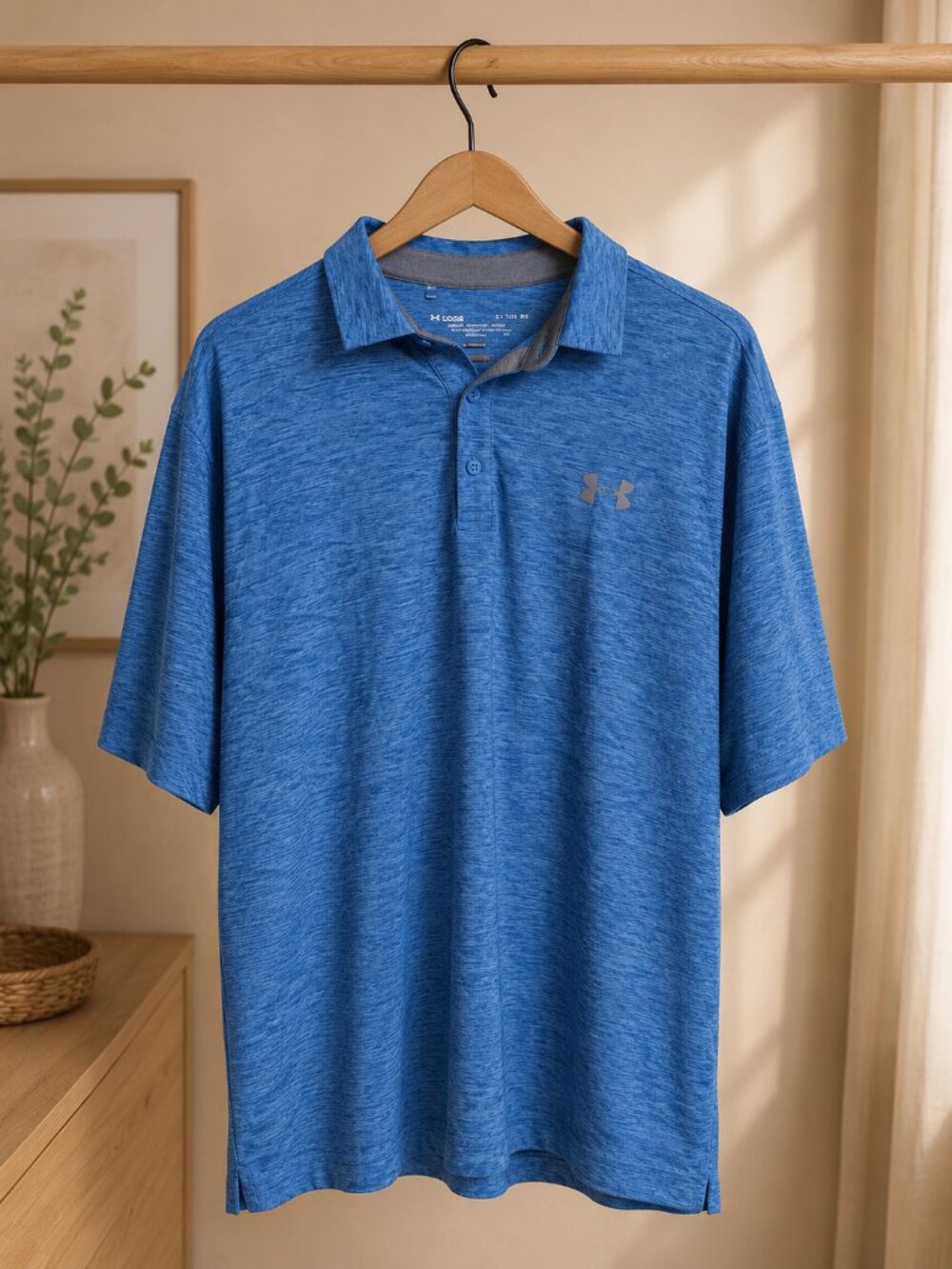 Under Armour HeatGear Polo Shirt Men's XL Blue Loose Fit Performance Golf Athlet